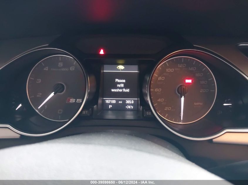 2012 Audi S5 4.2 Premium Plus VIN: WAUVVAFR6CA010420 Lot: 39598650