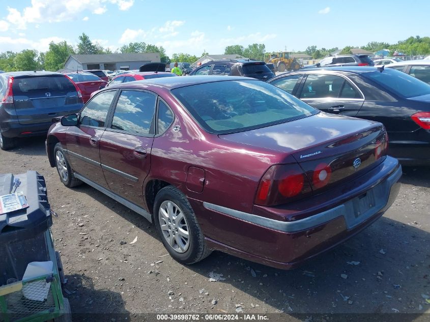 2003 Chevrolet Impala VIN: 2G1WF52E039383004 Lot: 39598762