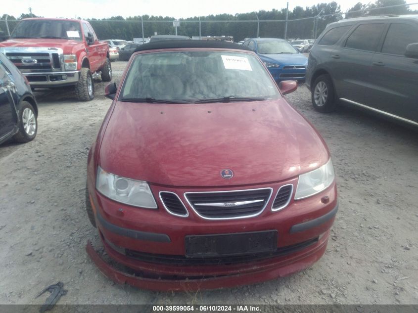 2006 Saab 9-3 Aero VIN: YS3FH76U066105593 Lot: 39599054