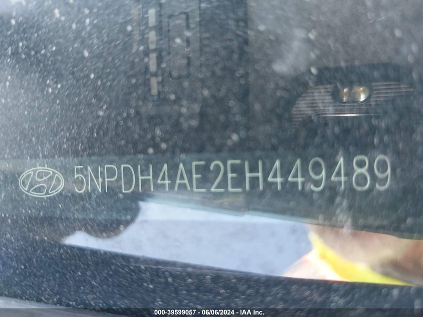 2014 Hyundai Elantra Se VIN: 5NPDH4AE2EH449489 Lot: 39599057