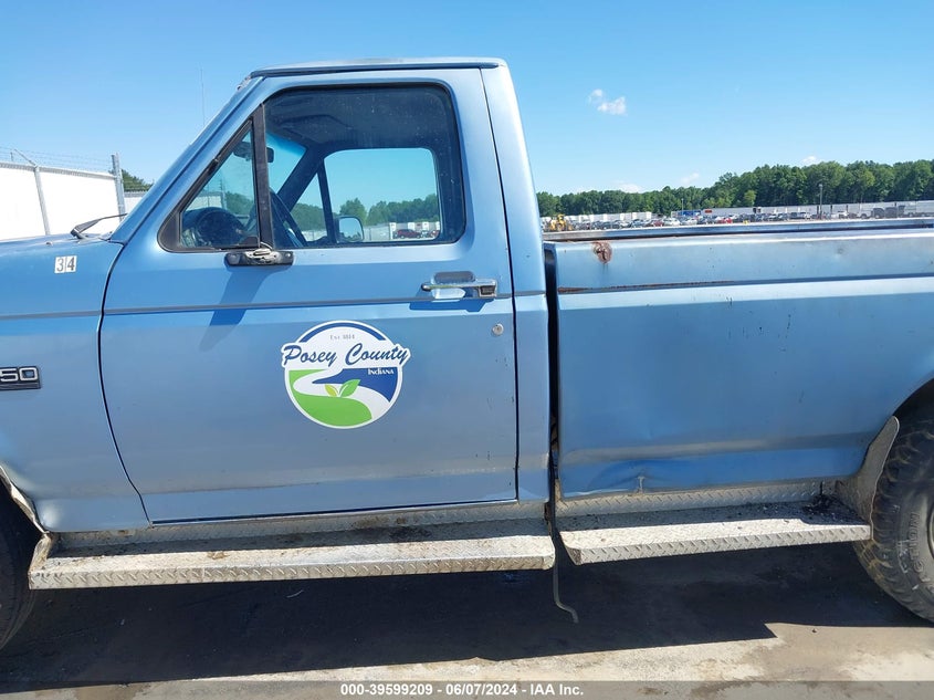 1996 Ford F250 VIN: 2FTHF25H7TCA58003 Lot: 39599209