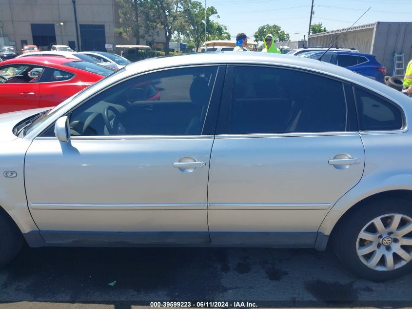 2003 Volkswagen Passat Gls VIN: WVWPD63B13P036262 Lot: 39599223