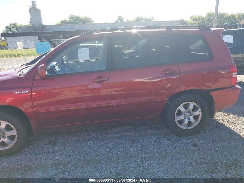 2003 Toyota Highlander Limited V6 VIN: JTEGF21A630108994 Lot: 39599311