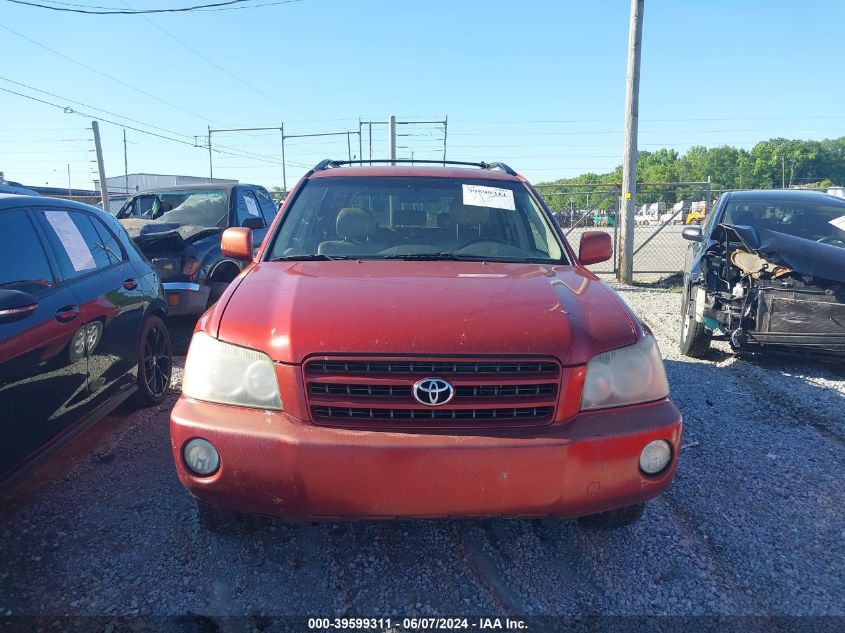 2003 Toyota Highlander Limited V6 VIN: JTEGF21A630108994 Lot: 39599311