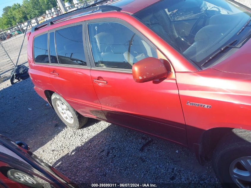 2003 Toyota Highlander Limited V6 VIN: JTEGF21A630108994 Lot: 39599311