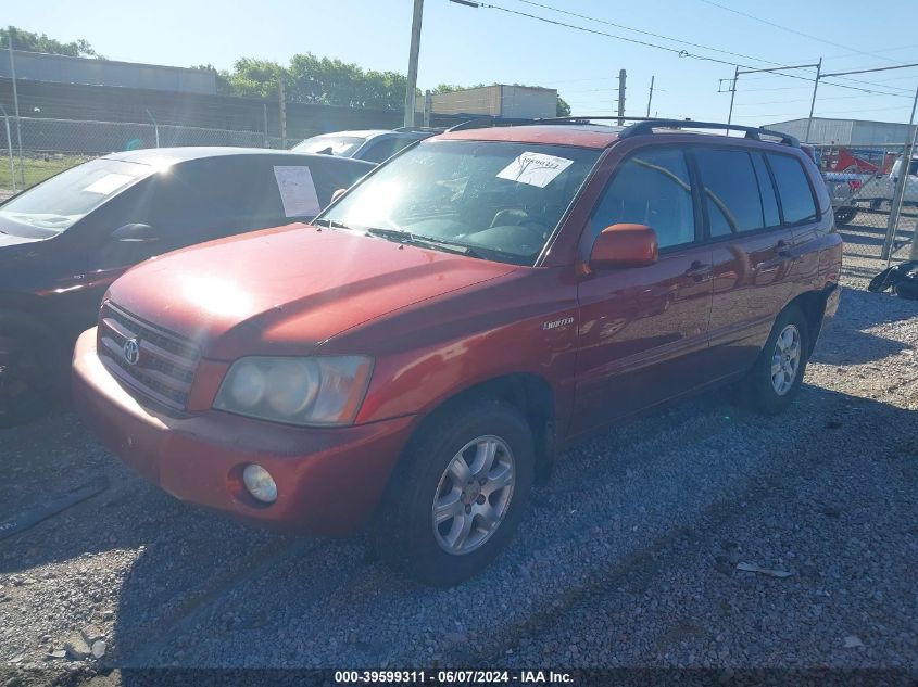 2003 Toyota Highlander Limited V6 VIN: JTEGF21A630108994 Lot: 39599311