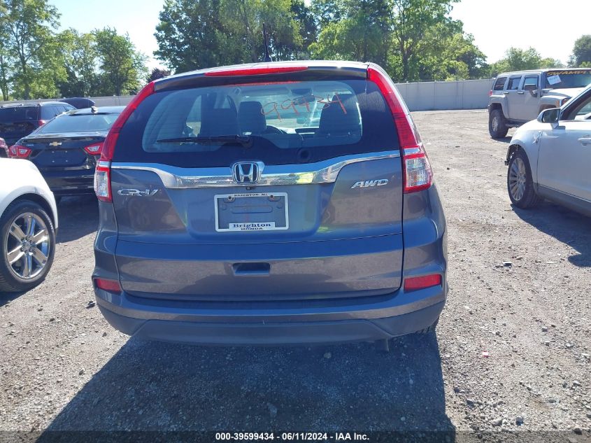 2015 Honda Cr-V Lx VIN: 2HKRM4H30FH607156 Lot: 39599434