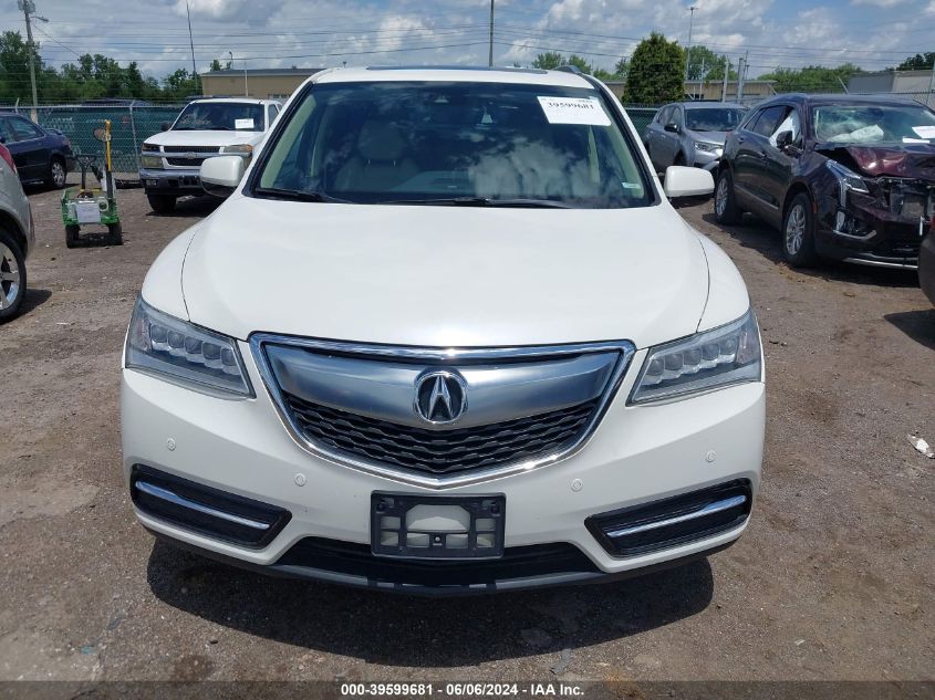 2016 Acura Mdx Advance VIN: 5FRYD4H9XGB019263 Lot: 39599681