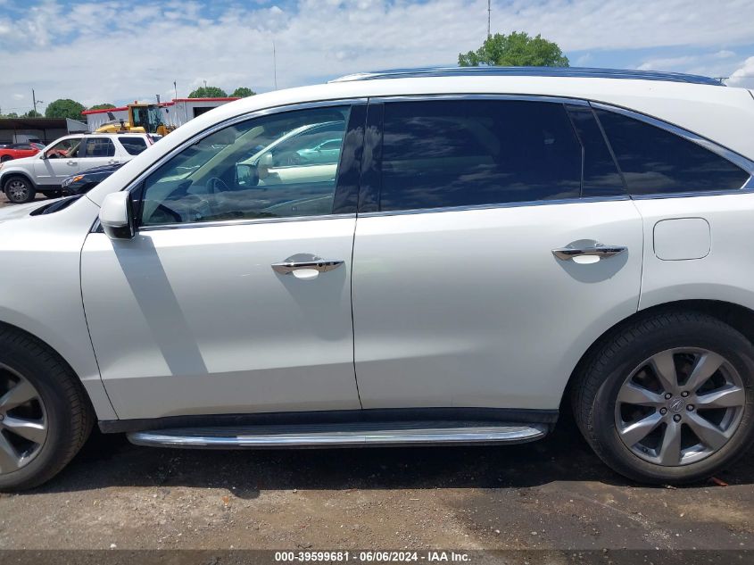 2016 Acura Mdx Advance VIN: 5FRYD4H9XGB019263 Lot: 39599681