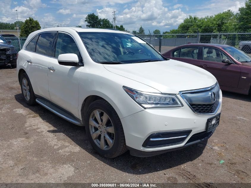 2016 Acura Mdx Advance VIN: 5FRYD4H9XGB019263 Lot: 39599681