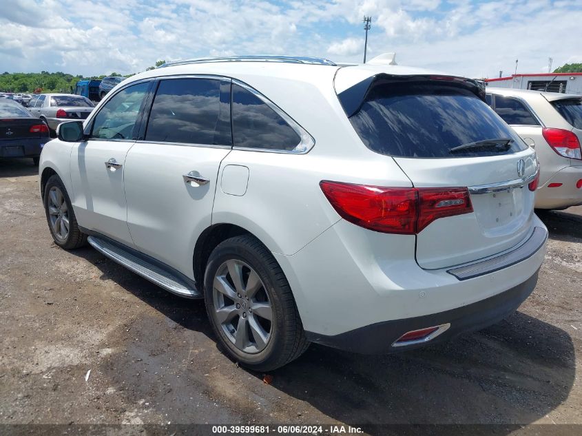 2016 Acura Mdx Advance VIN: 5FRYD4H9XGB019263 Lot: 39599681