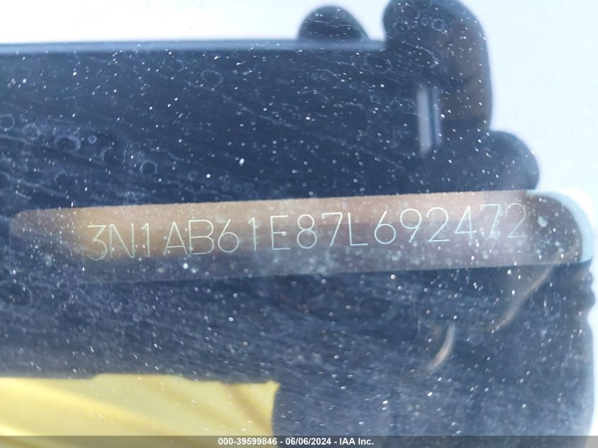 2007 Nissan Sentra 2.0S VIN: 3N1AB61E87L692472 Lot: 39599846