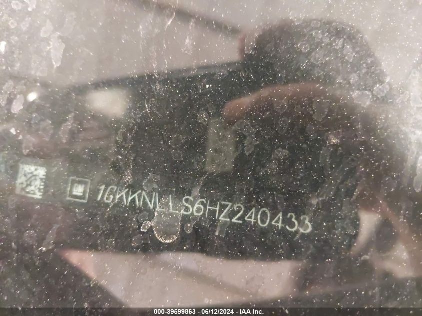 2017 GMC Acadia Sle-2 VIN: 1GKKNLLS6HZ240433 Lot: 39599863