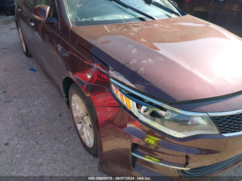 2016 Kia Optima Lx VIN: 5XXGT4L31GG045329 Lot: 39600010