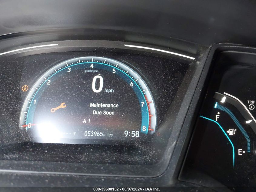 2019 Honda Civic Lx VIN: 2HGFC2E68KH583878 Lot: 39600152