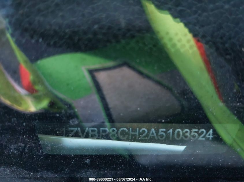 2010 Ford Mustang Gt/Gt Premium VIN: 1VBBP8CH2A5103524 Lot: 39600221