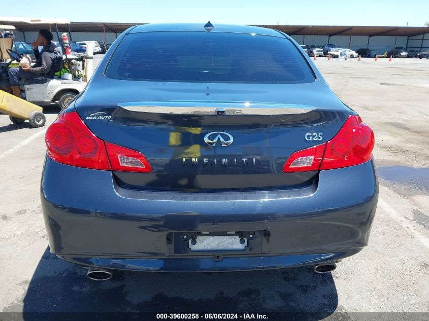 2011 Infiniti G25 Journey VIN: JN1DV6AP4BM830402 Lot: 39600258