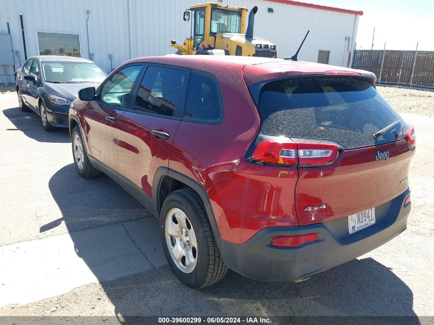 2016 Jeep Cherokee Sport VIN: 1C4PJMAB7GW313914 Lot: 39600299