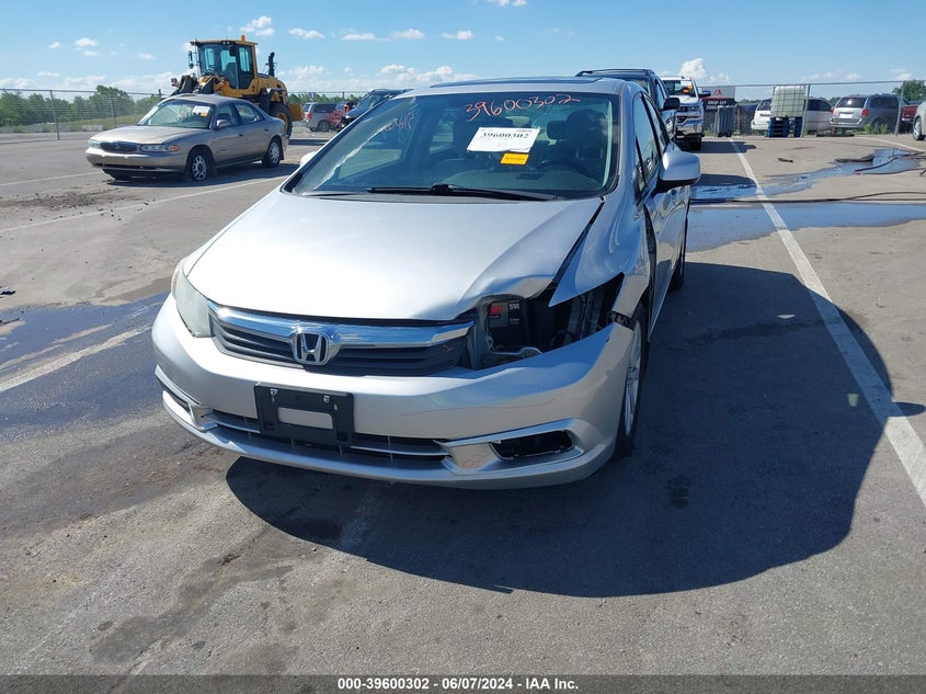2012 Honda Civic Ex VIN: 19XFB2F80CE036019 Lot: 39600302