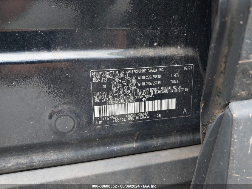 2021 TOYOTA RAV4 XLE PREMIUM - 2T3C1RFV8MC126000