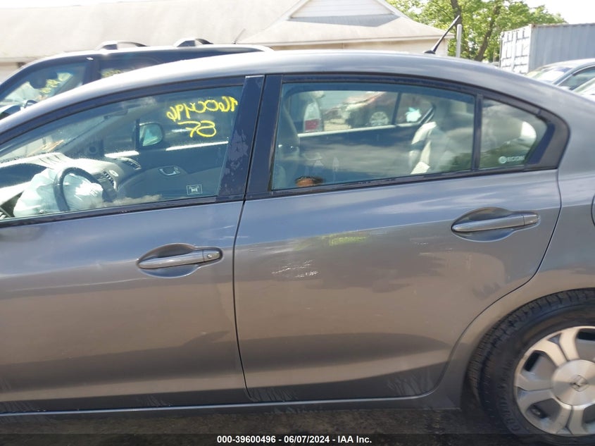 2012 Honda Civic Hybrid VIN: JHMFB4F35CS001388 Lot: 39600496