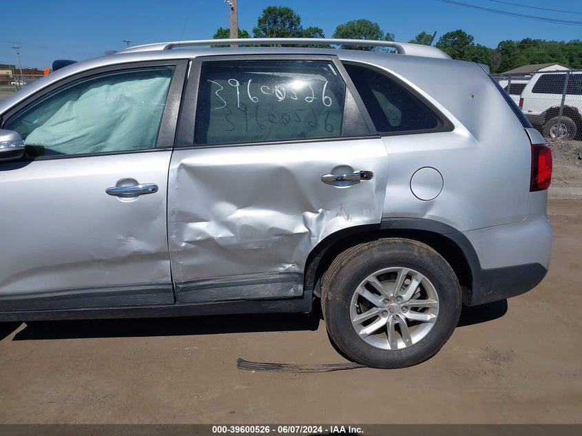 2014 Kia Sorento Lx VIN: 5XYKTCA66EG524341 Lot: 39600526