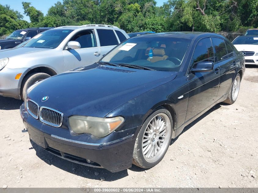 2003 BMW 745I VIN: WBAGL634X3DP67176 Lot: 39600602