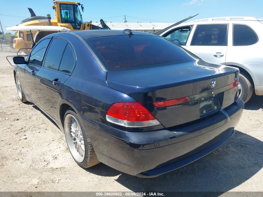 2003 BMW 745I VIN: WBAGL634X3DP67176 Lot: 39600602