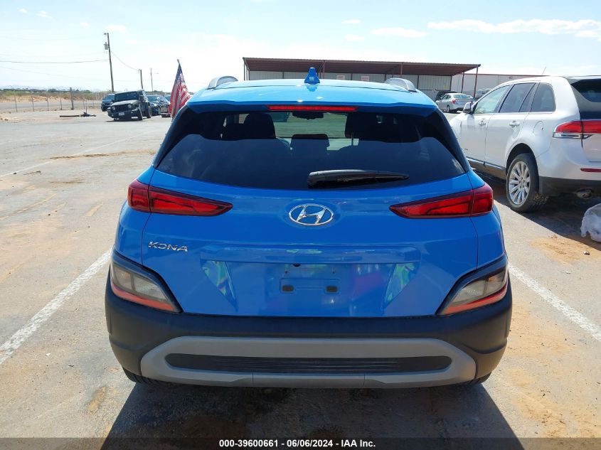 2022 Hyundai Kona Sel VIN: KM8K32AB0NU779987 Lot: 39600661