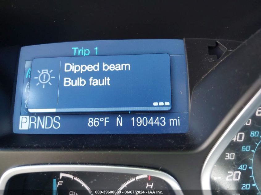 2012 Ford Focus Sel VIN: 1FAHP3M21CL367994 Lot: 39600689