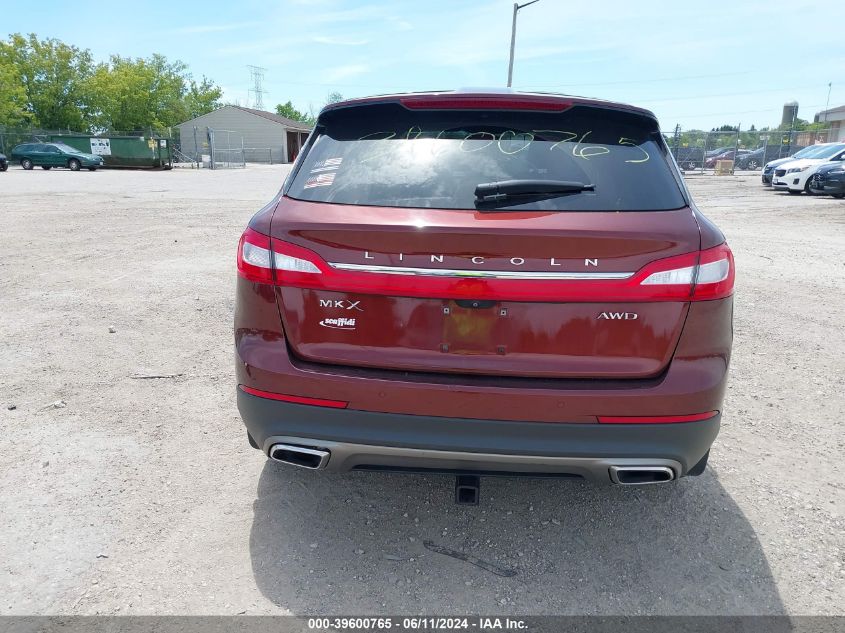 2016 Lincoln Mkx Reserve VIN: 2LMTJ8LR9GBL79219 Lot: 39600765