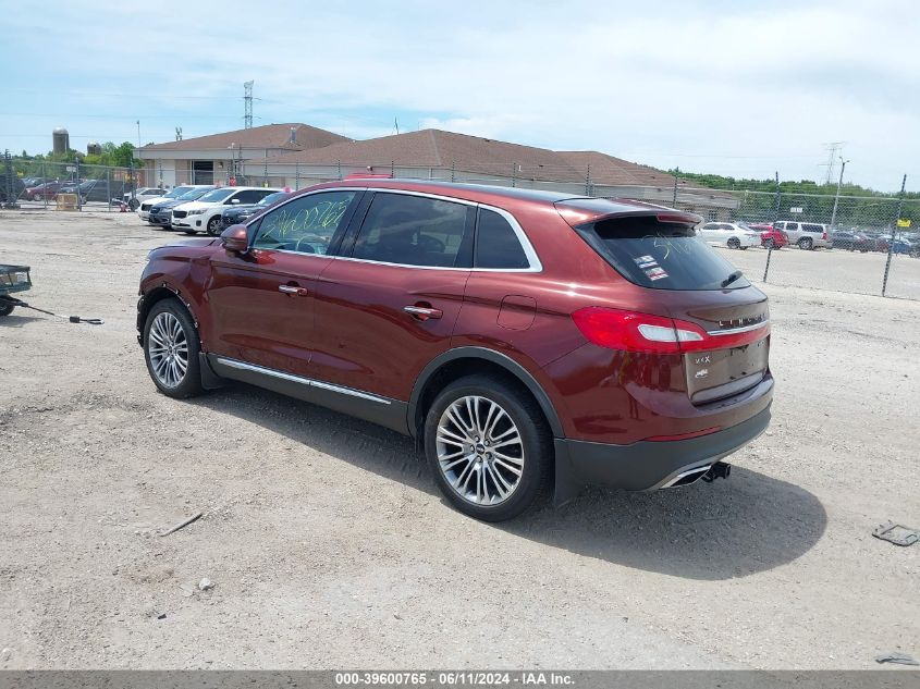 2016 Lincoln Mkx Reserve VIN: 2LMTJ8LR9GBL79219 Lot: 39600765