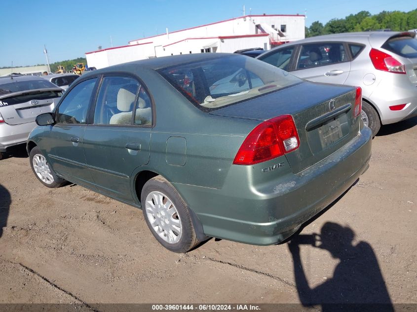 2004 Honda Civic Lx VIN: 1HGES16554L011123 Lot: 39601444