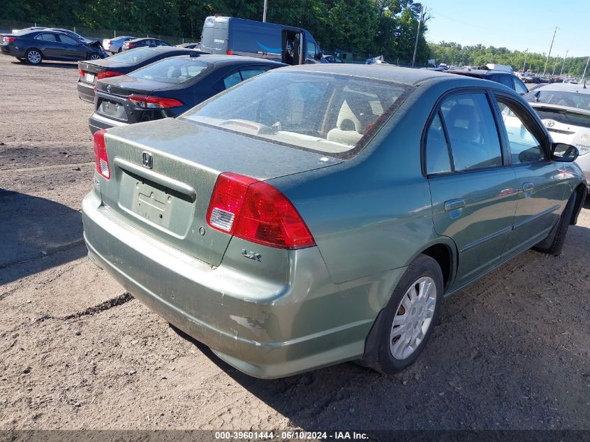 2004 Honda Civic Lx VIN: 1HGES16554L011123 Lot: 39601444