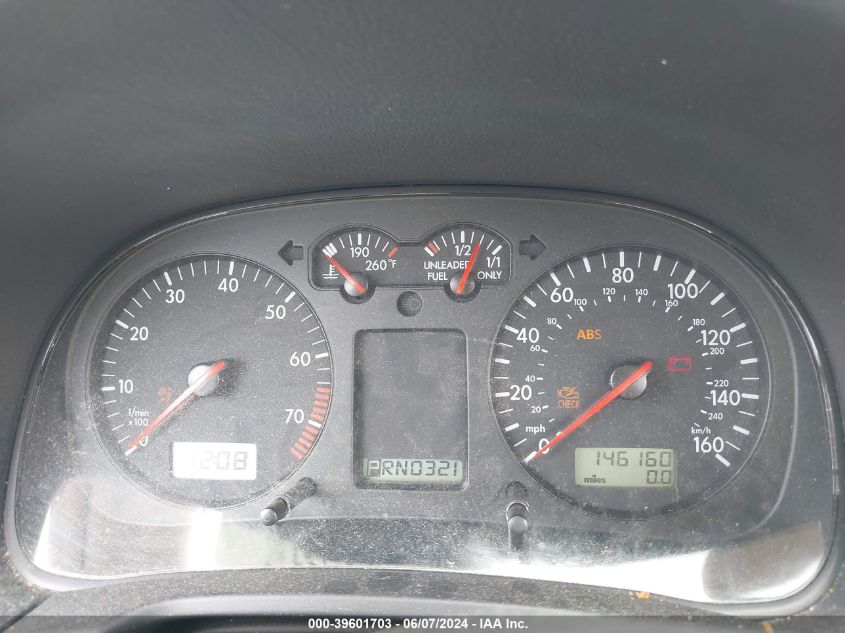 2000 Volkswagen Jetta Gls VIN: 3VWSC29MXYM136854 Lot: 39601703