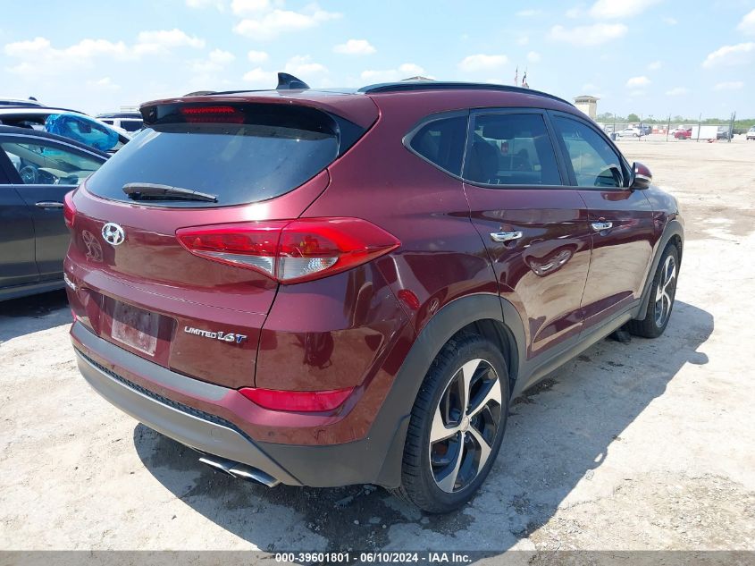 2016 Hyundai Tucson Limited VIN: KM8J33A20GU193150 Lot: 39601801