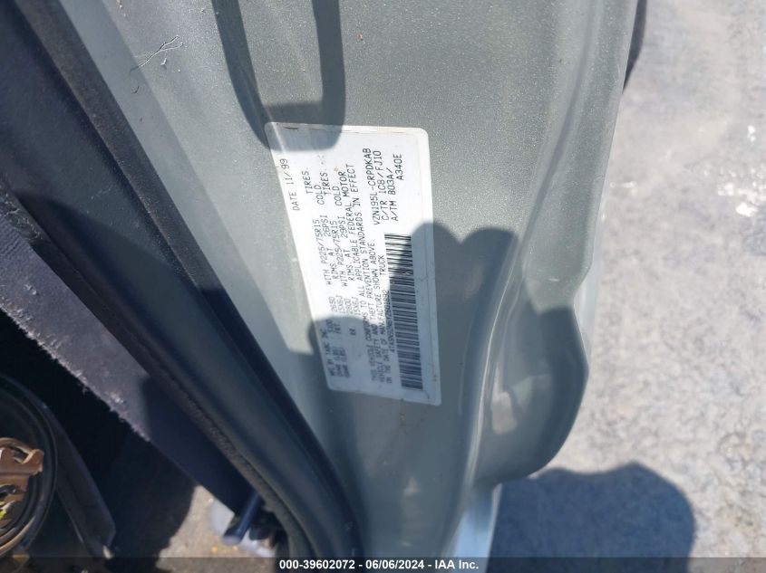 2000 Toyota Tacoma Prerunner V6 VIN: 4TASN92N6YZ601892 Lot: 39602072