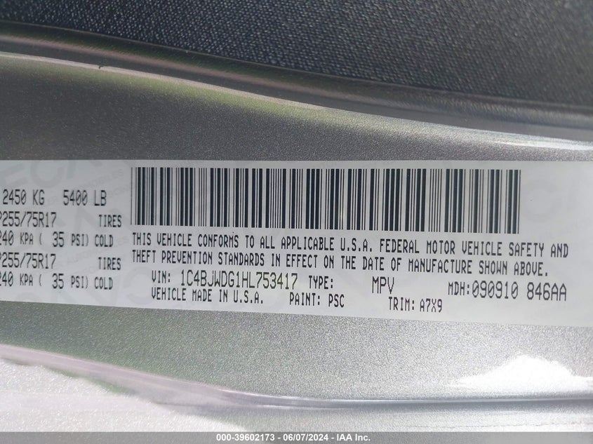 2017 JEEP WRANGLER UNLIMITED SPORT 4X4 - 1C4BJWDG1HL753417