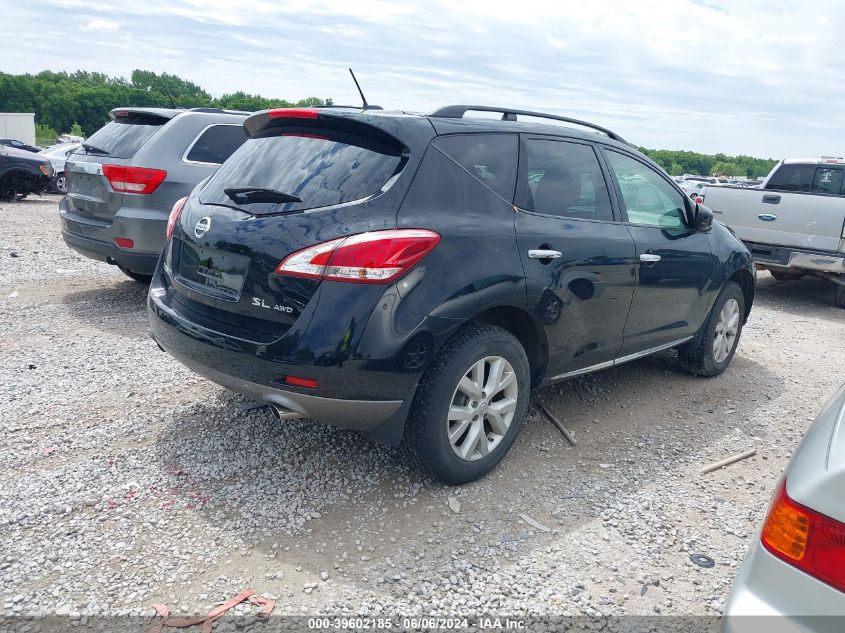 2012 Nissan Murano Sl VIN: JN8AZ1MW6CW229030 Lot: 39602185