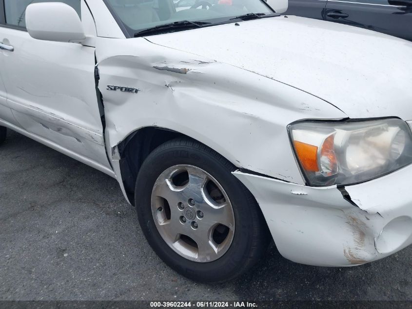 2006 Toyota Highlander Sport V6 VIN: JTEGP21A160116258 Lot: 39602244