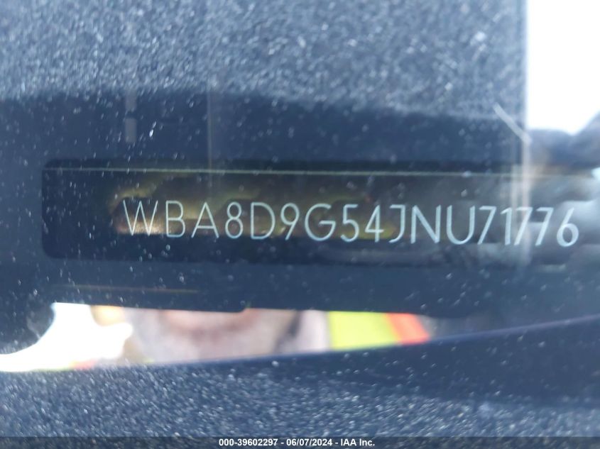 2018 BMW 330I xDrive VIN: WBA8D9G54JNU71776 Lot: 39602297