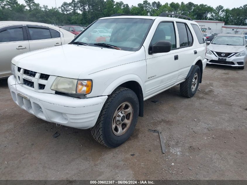 2003 Isuzu Rodeo S 3.2L V6 VIN: 4S2CK58W834302456 Lot: 39602387