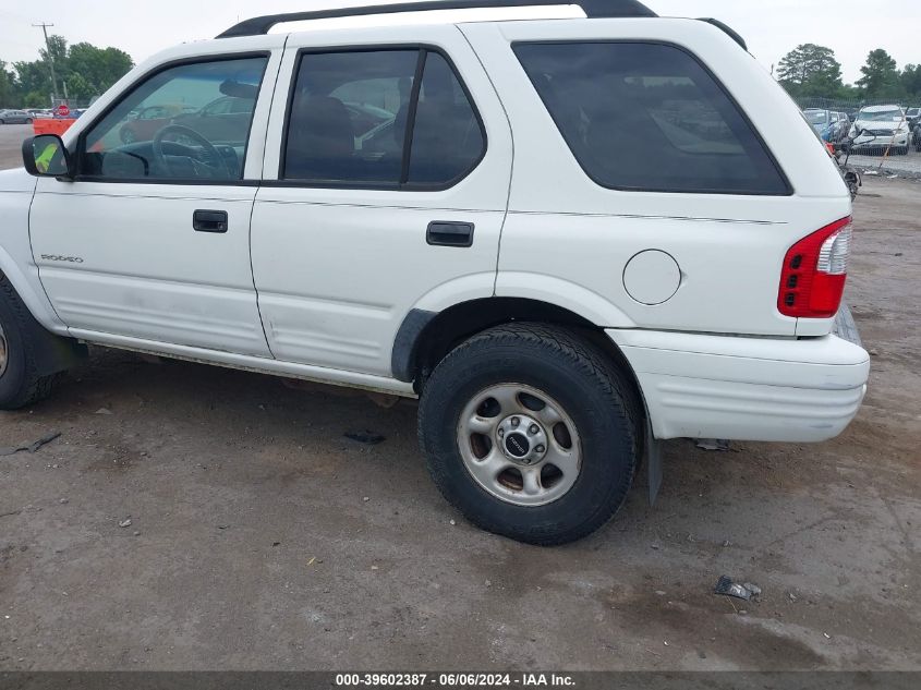 2003 Isuzu Rodeo S 3.2L V6 VIN: 4S2CK58W834302456 Lot: 39602387