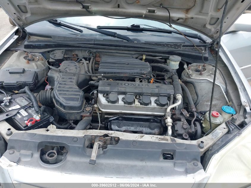 2003 Honda Civic Lx VIN: 2HGES16543H601504 Lot: 39602512