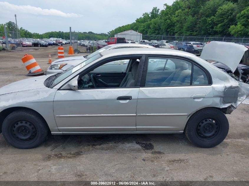 2003 Honda Civic Lx VIN: 2HGES16543H601504 Lot: 39602512