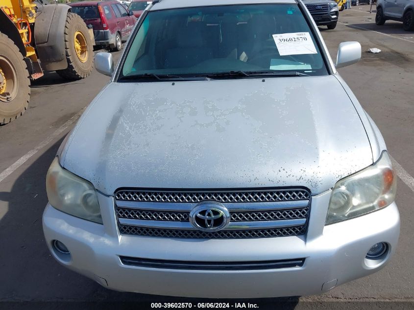 2007 Toyota Highlander Hybrid VIN: JTEDW21A170017334 Lot: 39602570