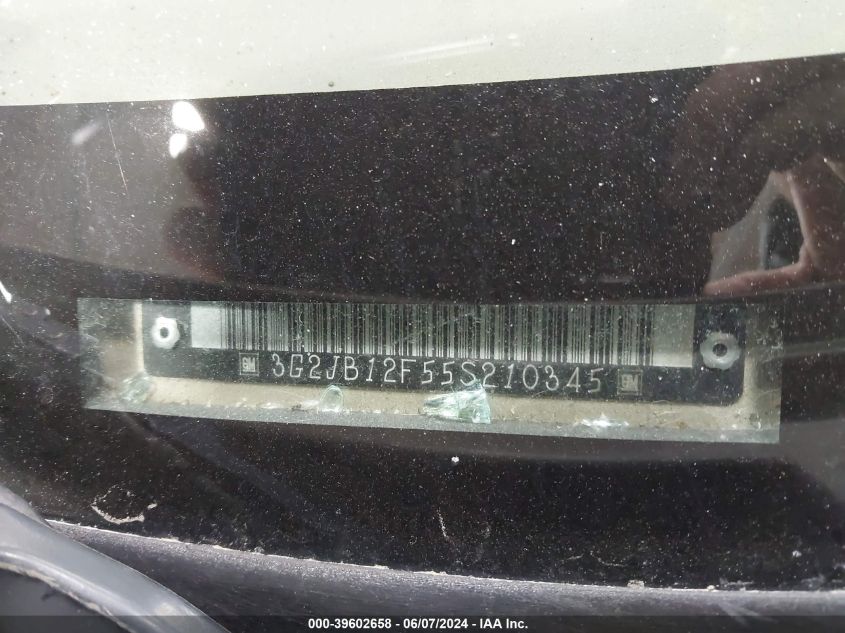 2005 Pontiac Sunfire VIN: 3G2JB12F55S210345 Lot: 39602658