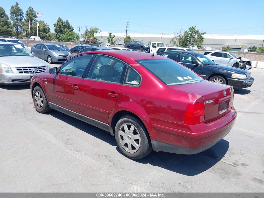 2000 Volkswagen Passat Gls VIN: WVWMA23B8YP229696 Lot: 39602740