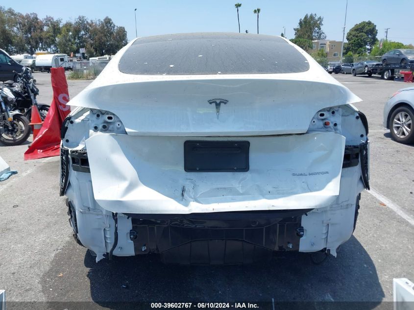 2021 Tesla Model Y Long Range Dual Motor All-Wheel Drive VIN: 5YJYGDEE1MF306156 Lot: 39602767