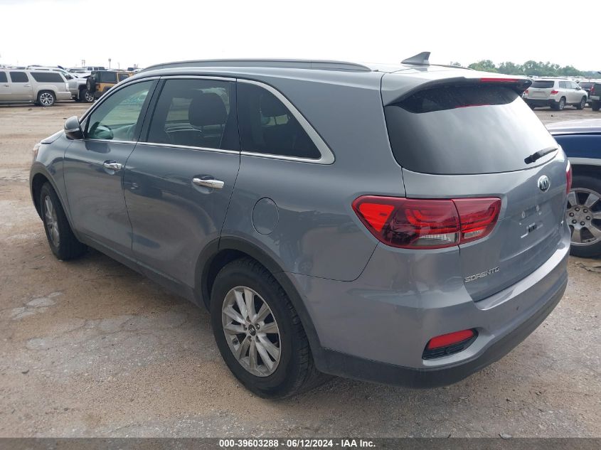 2019 Kia Sorento 2.4L Lx VIN: 5XYPG4A30KG596993 Lot: 39603288